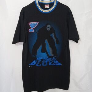 Vintage St. Louis Blues Hockey Goalie T-Shirt Men’s Size “XL” 90s Fits Like M/L
